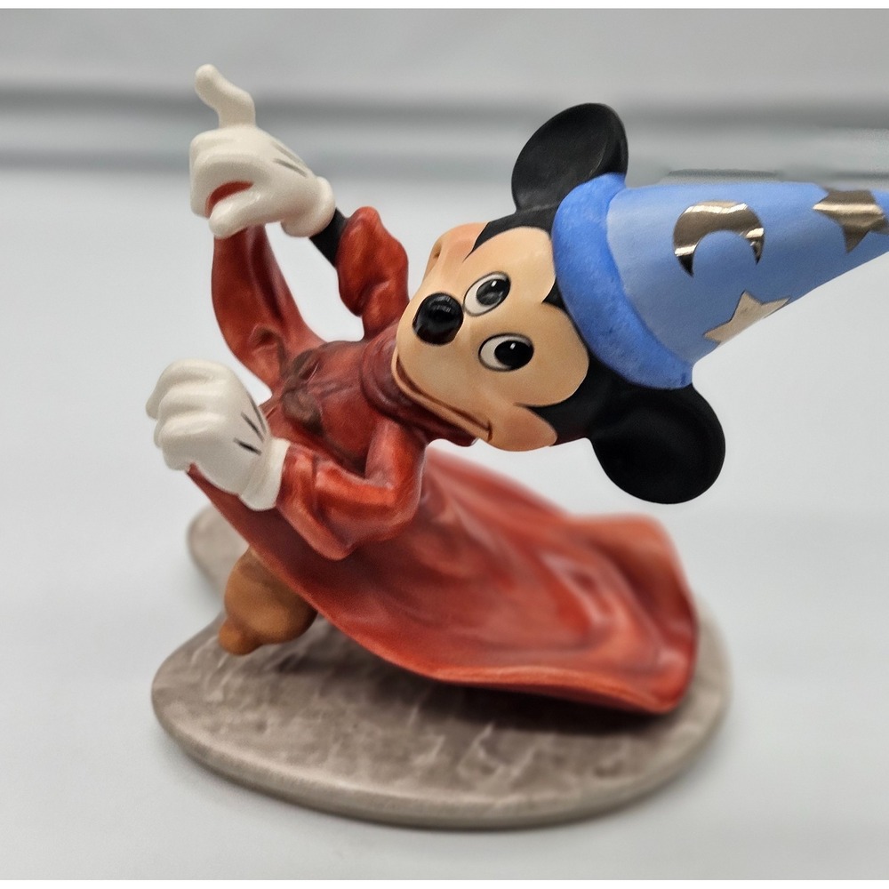 Disney Fantasia Sorcerer Mickey Mouse Ceramic Figurine Wizard Hat 5 Inch